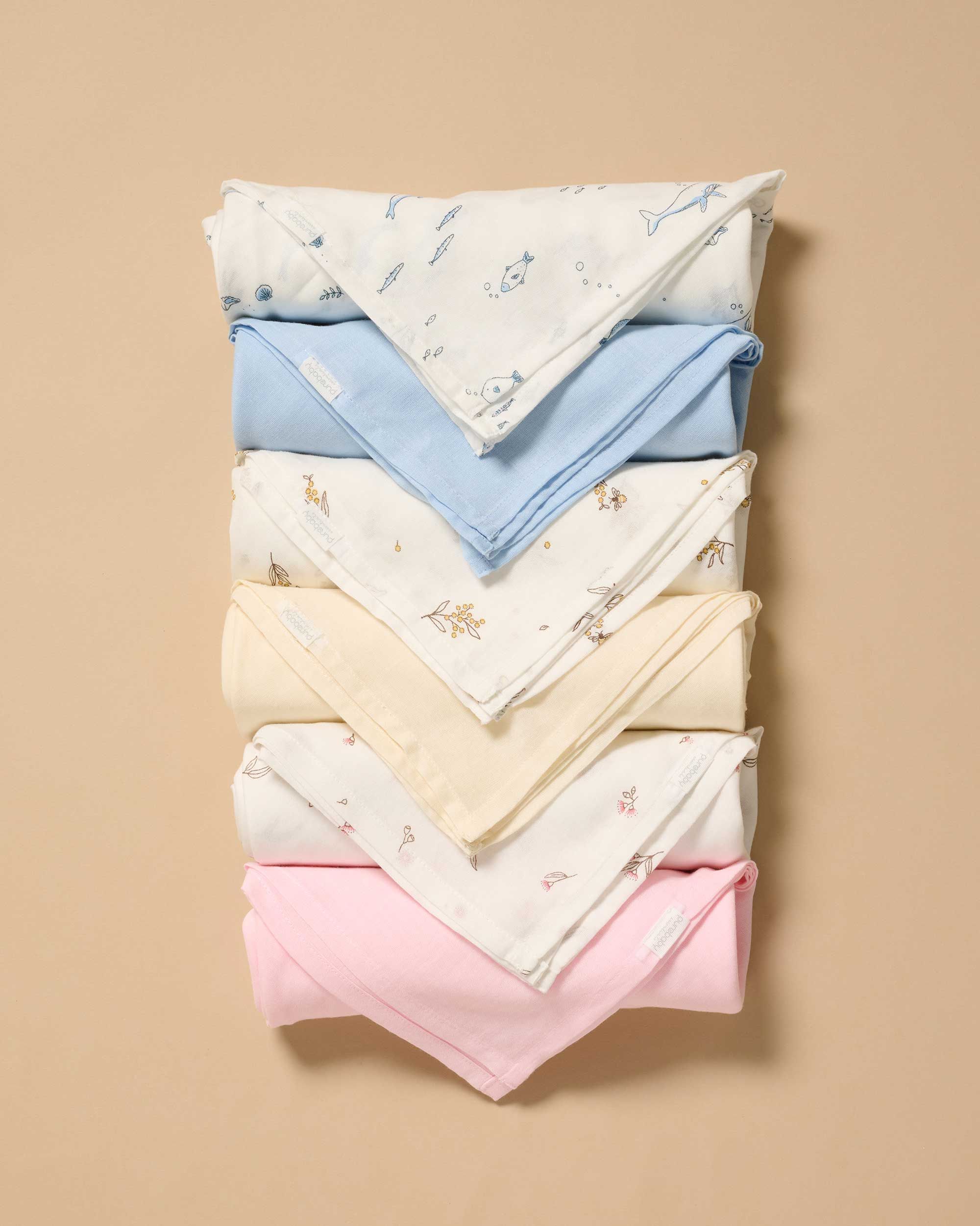 organic muslin wraps in neutral tones