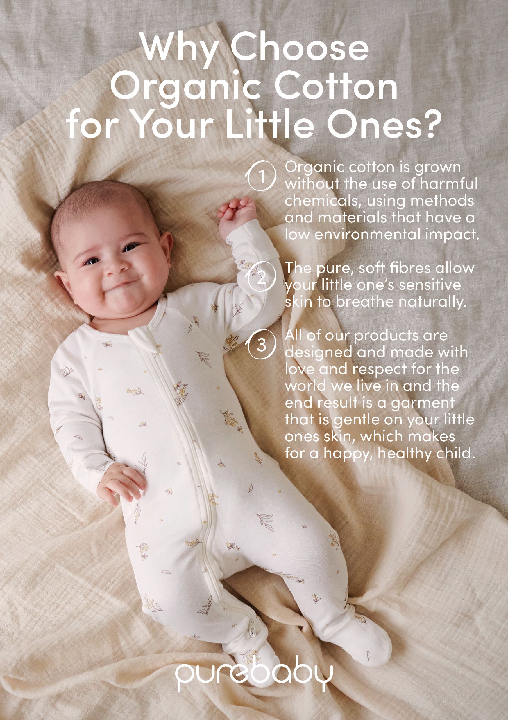 Purebaby Why Choose Organic Cotton benefits