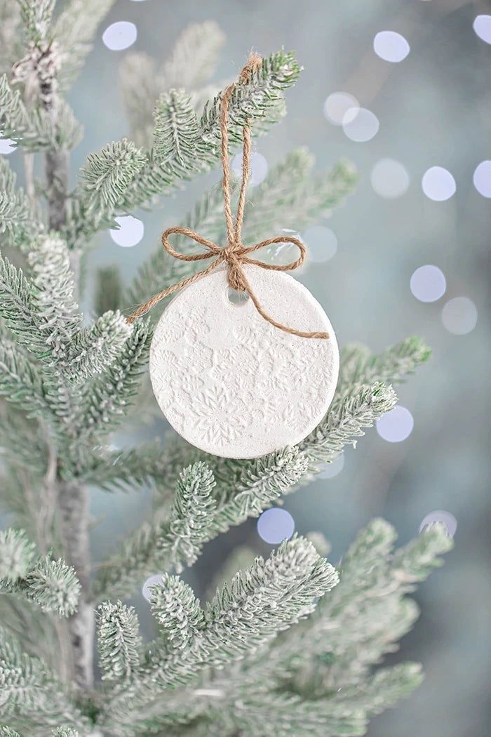 Salt Dough Ornament hanging on a Christmas Tree
