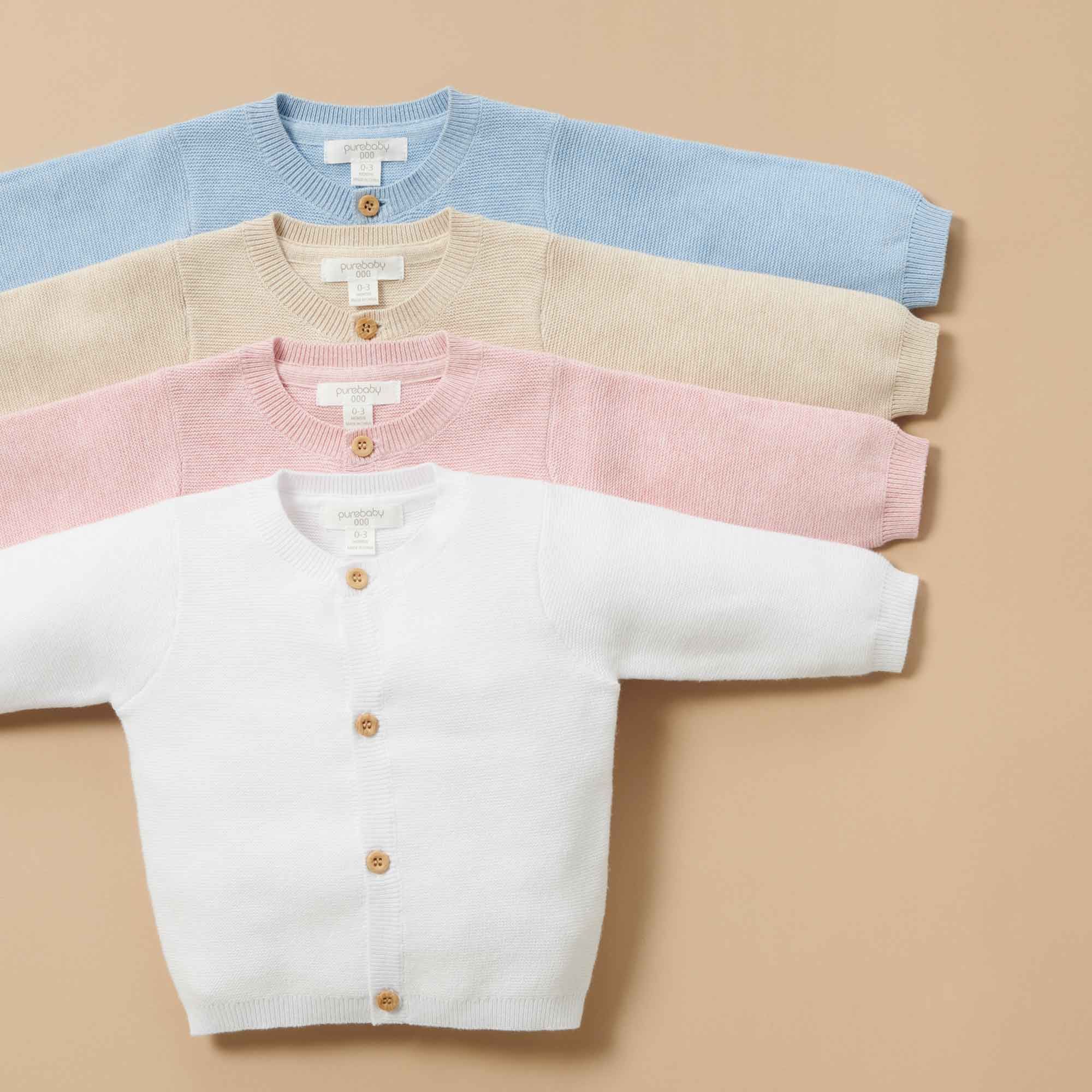 4 Purebaby baby knitted cardigans