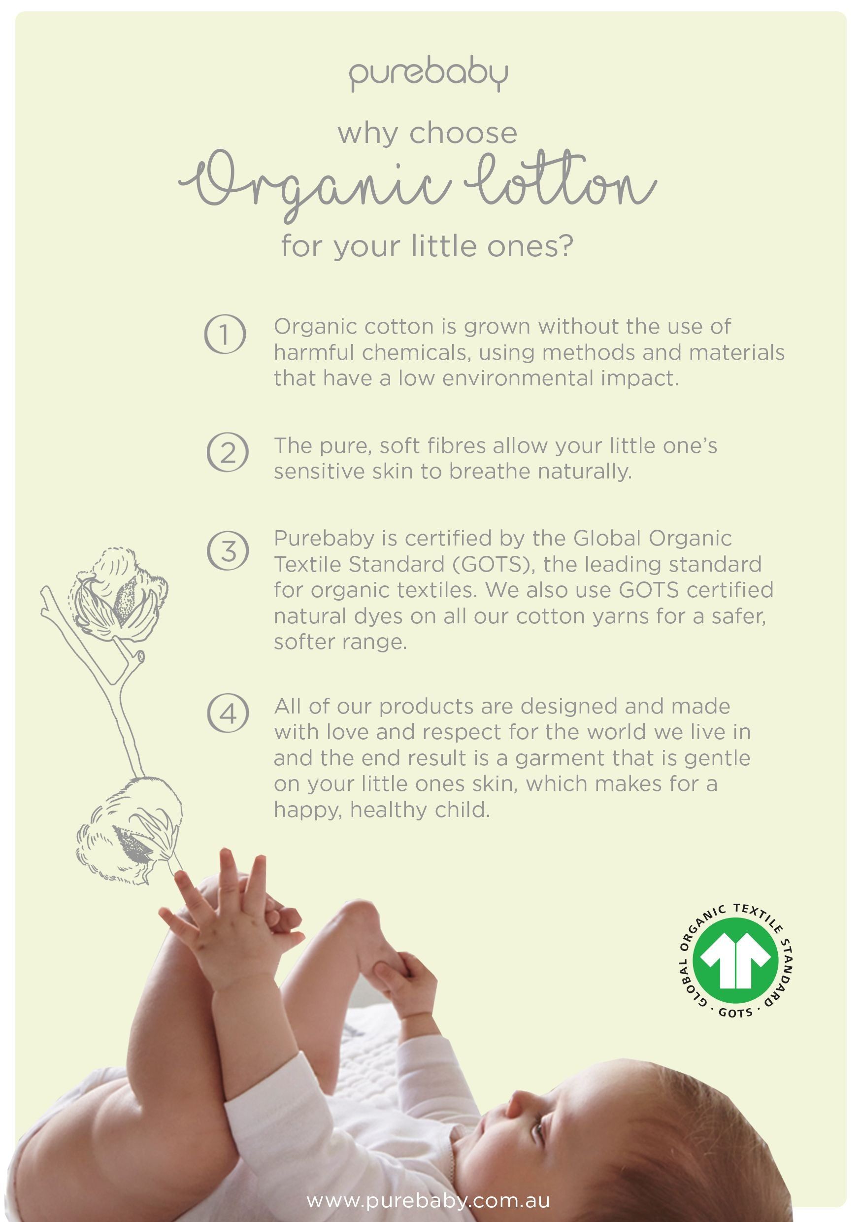 Purebaby Why Choose Organic Cotton benefits