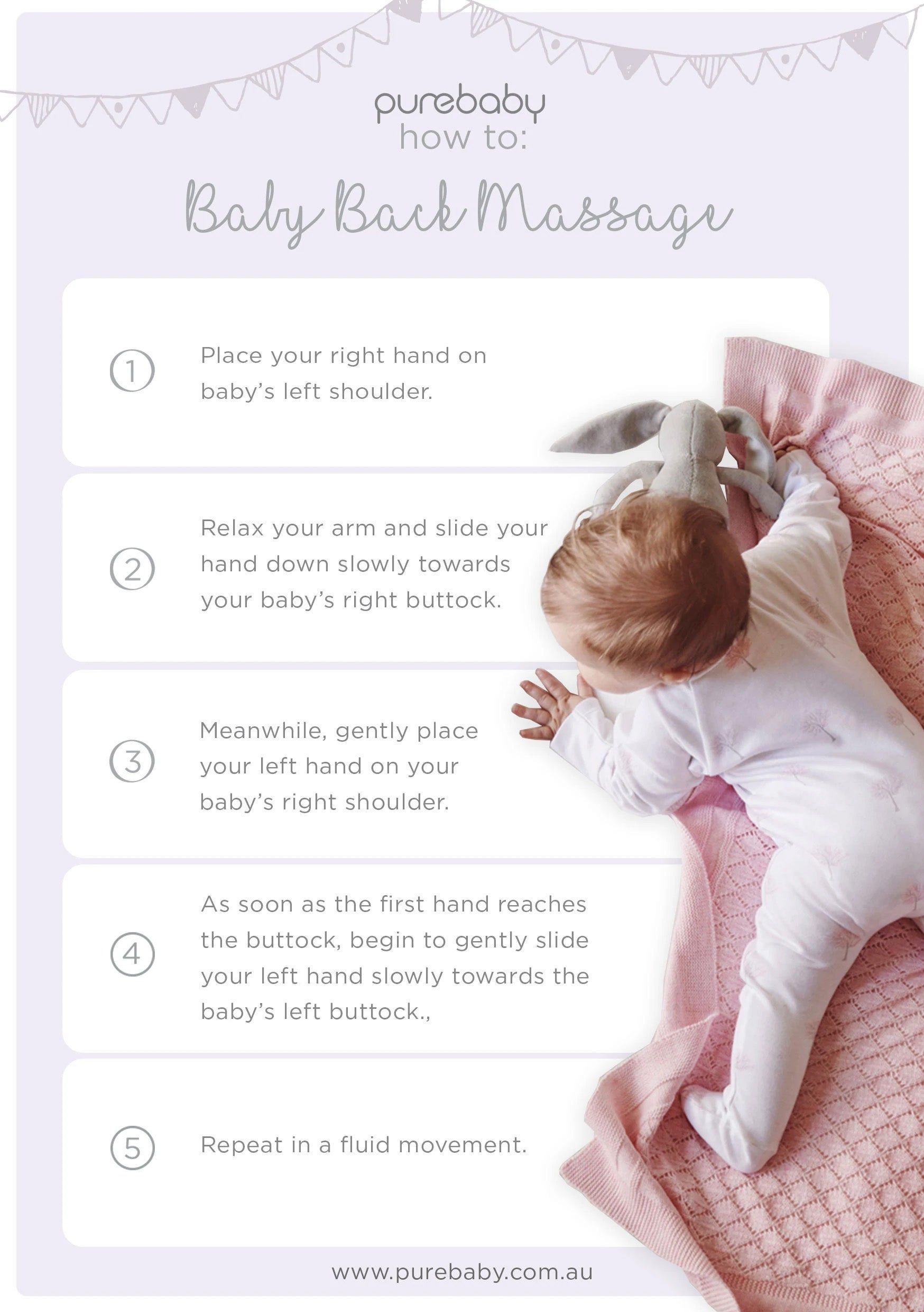 Baby back Massage Techniques | Purebaby