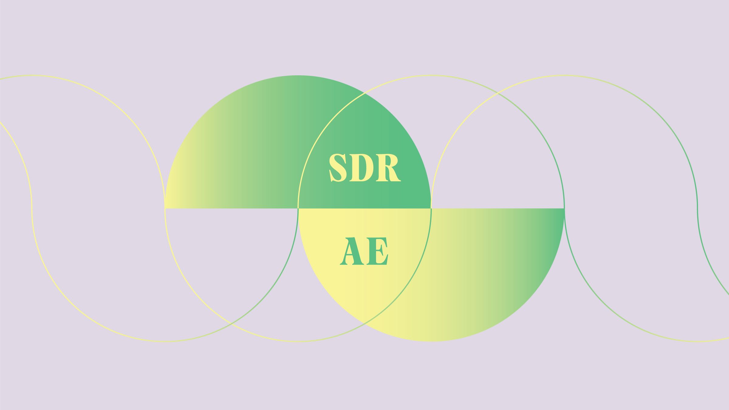Breyta cover image with green and gold circles and waves with "SDR AE" written in the center.