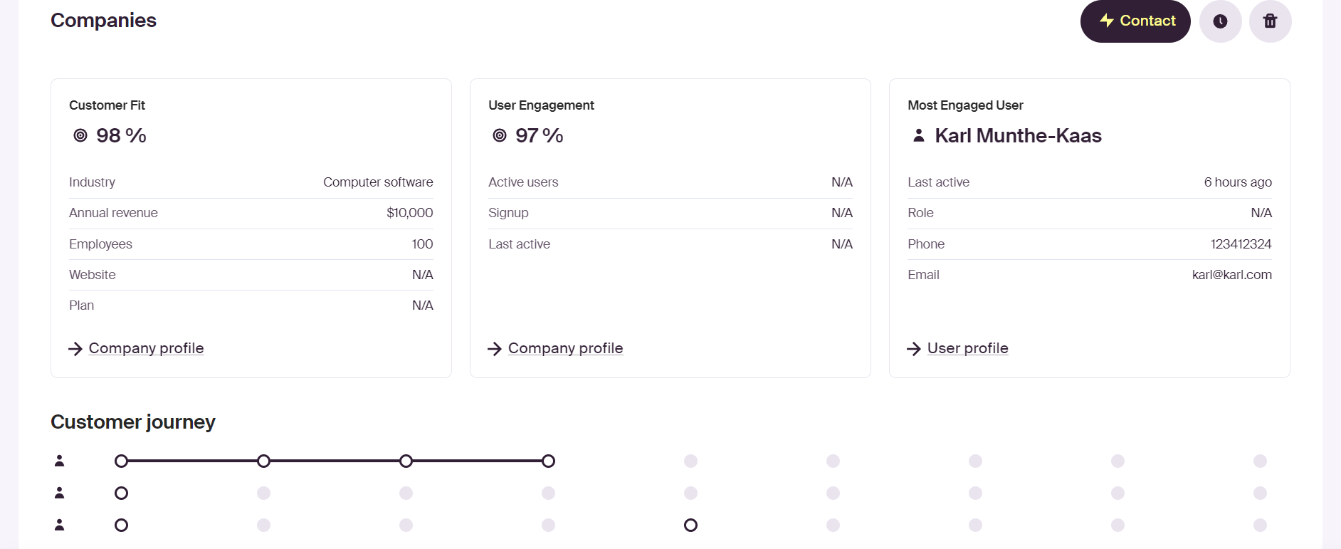 Breyta app interface showing Customer Fit Score