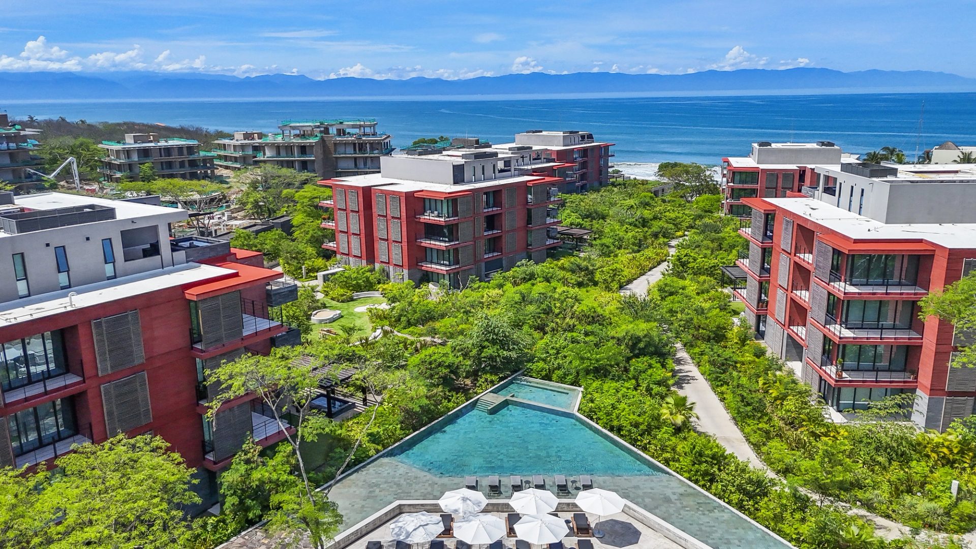 Aerial drone view of Naya Residences at Punta de Mita