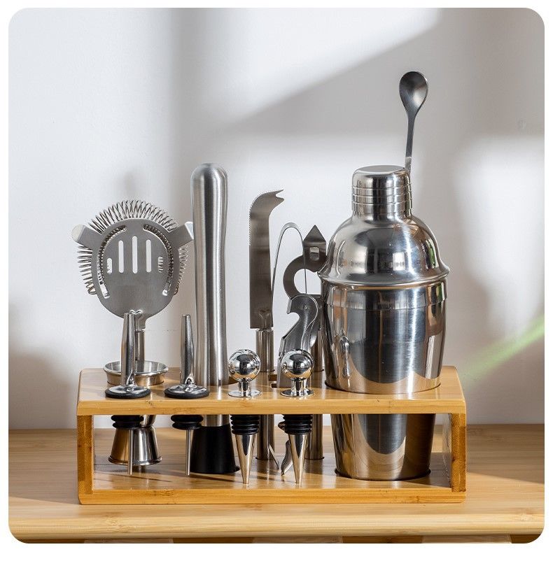 Cocktail Set with Bamboo Stand