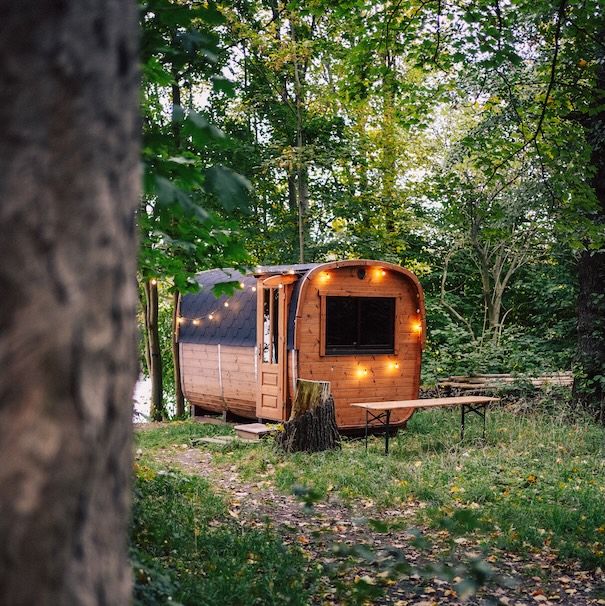 Die Holzsauna mit Seeblick