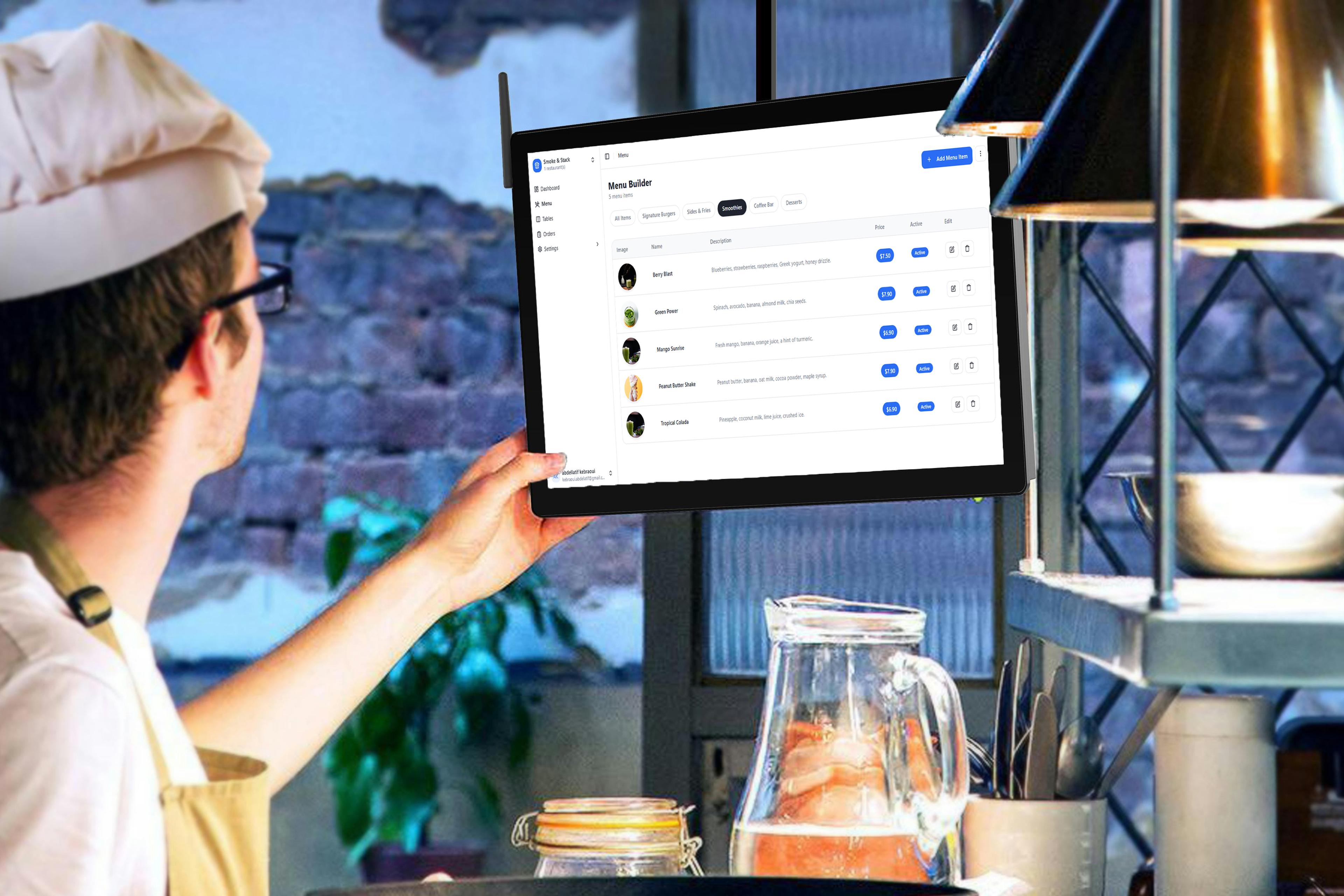 Update dishes and prices instantly