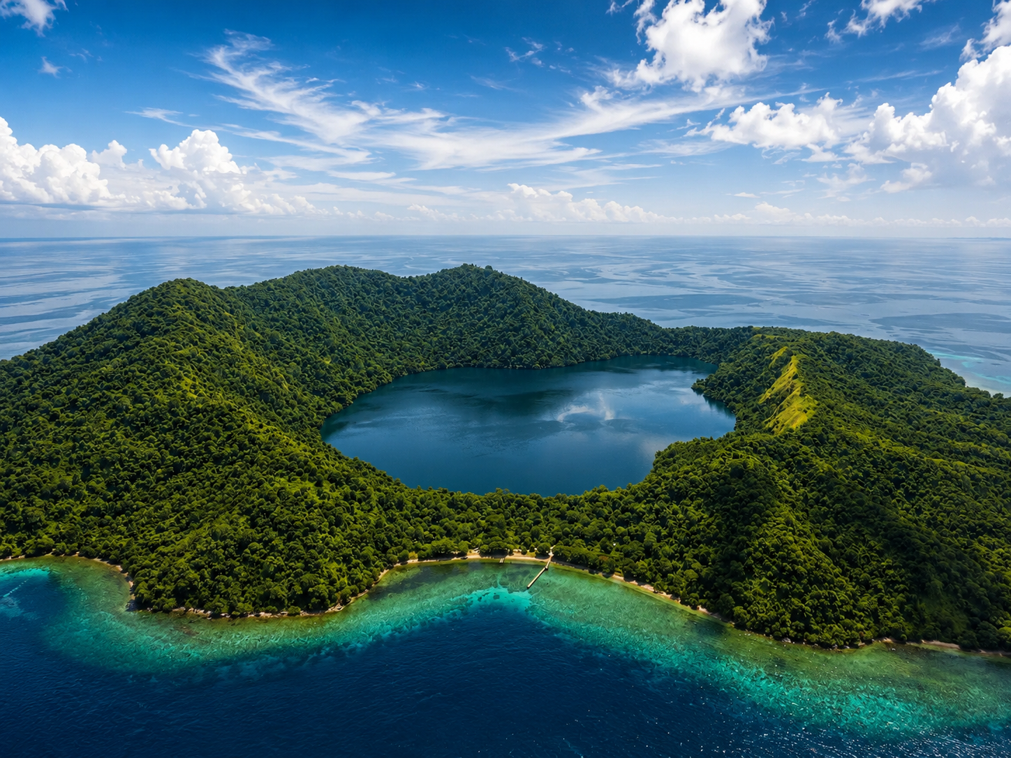 Aerial view of a Satonda Island