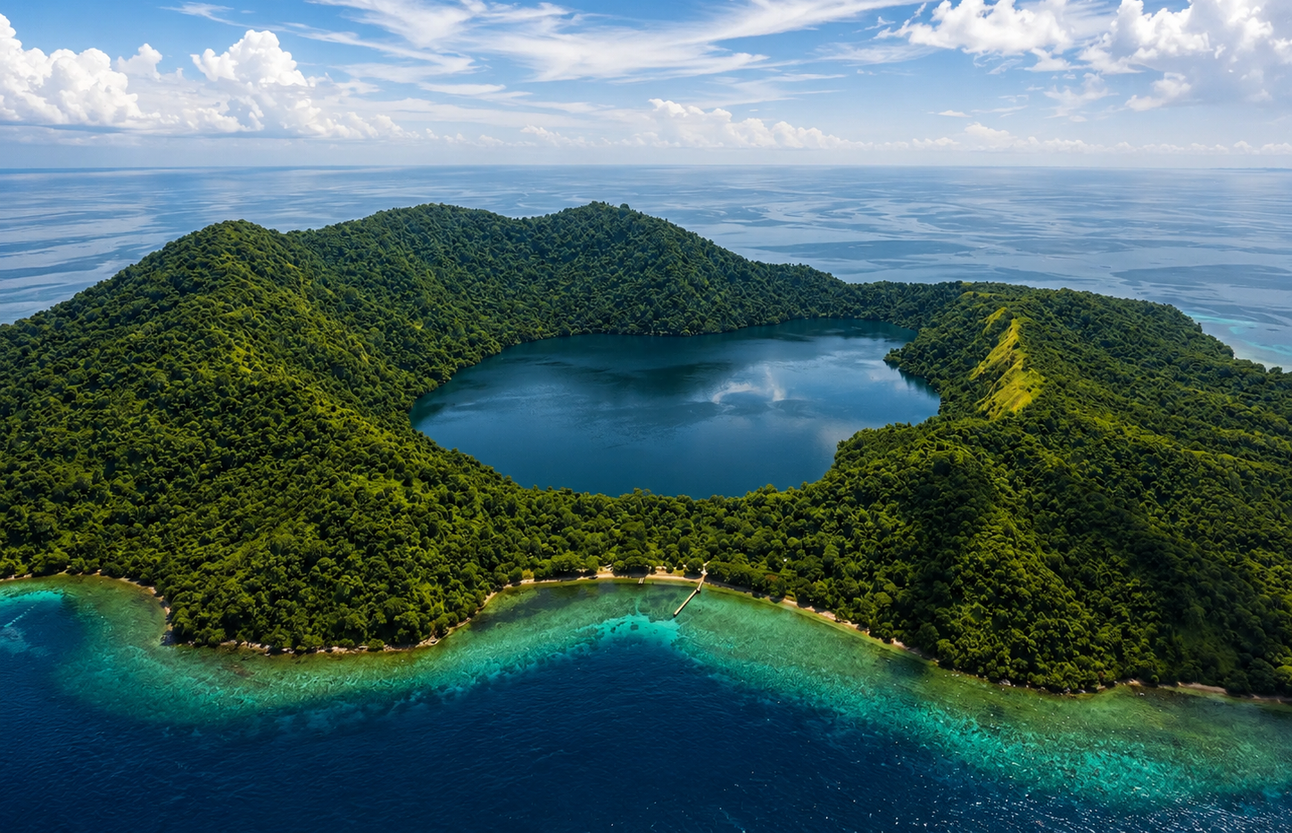 Aerial view of a Satonda Island