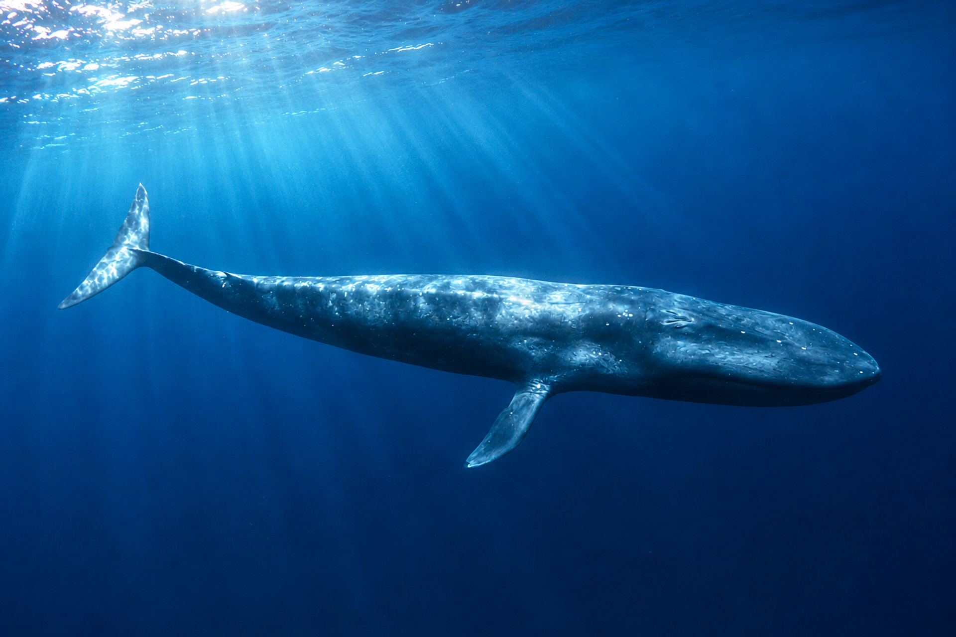 Blue Whale are passing across the islands around Alor 