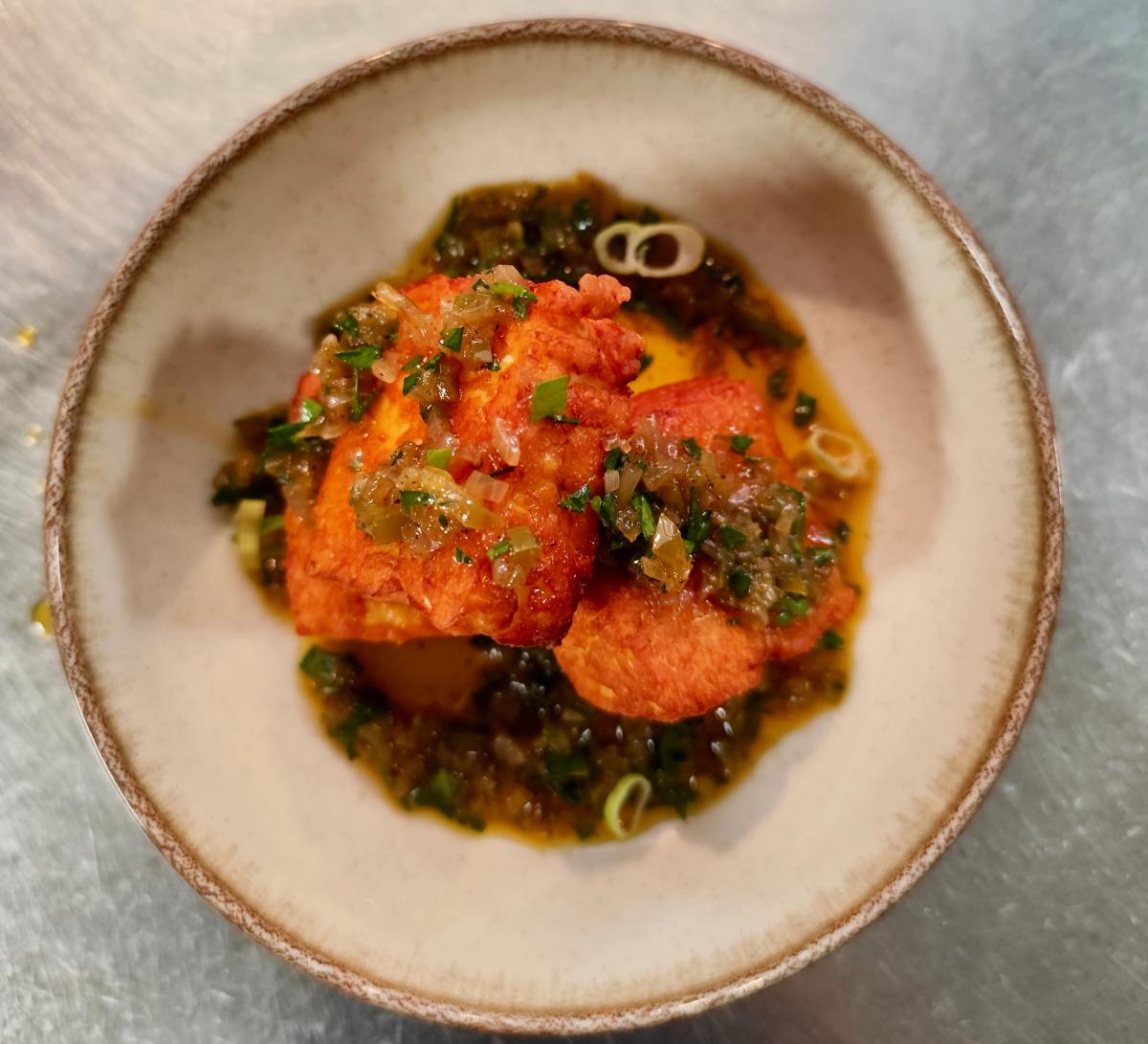 Halloumi frit, sauce libanaise à l'harissa