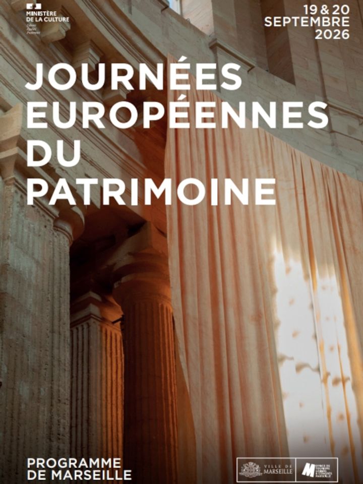 Affiche des Journées Européennes du Patrimoine 2026, programme de Marseille — les 19 et 20 septembre.