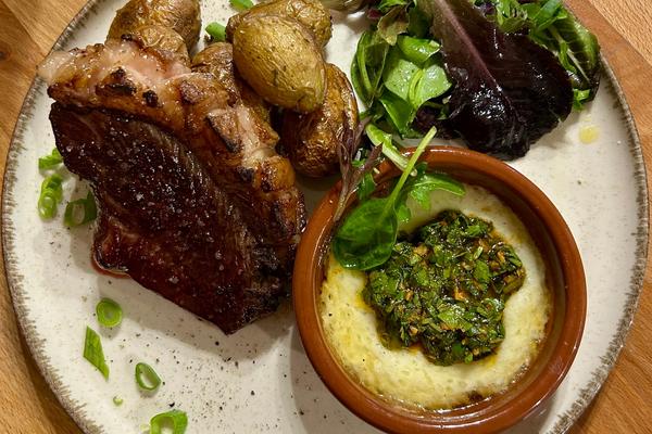 Picanha à la plancha, provoleta au chimichurri