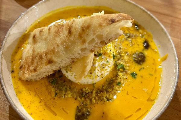 Burrata à la truffe, potimarron rôti
