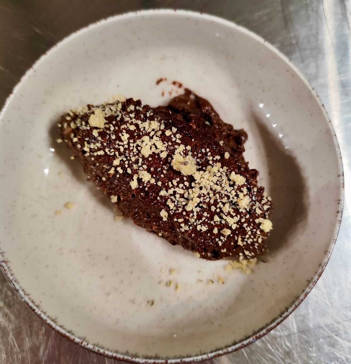 Mousse au chocolat, crumble au thym