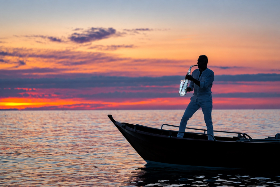 Lc sax on the boat