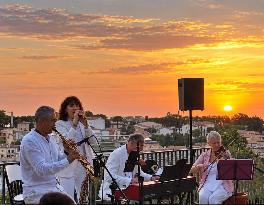 LC Band on sunset