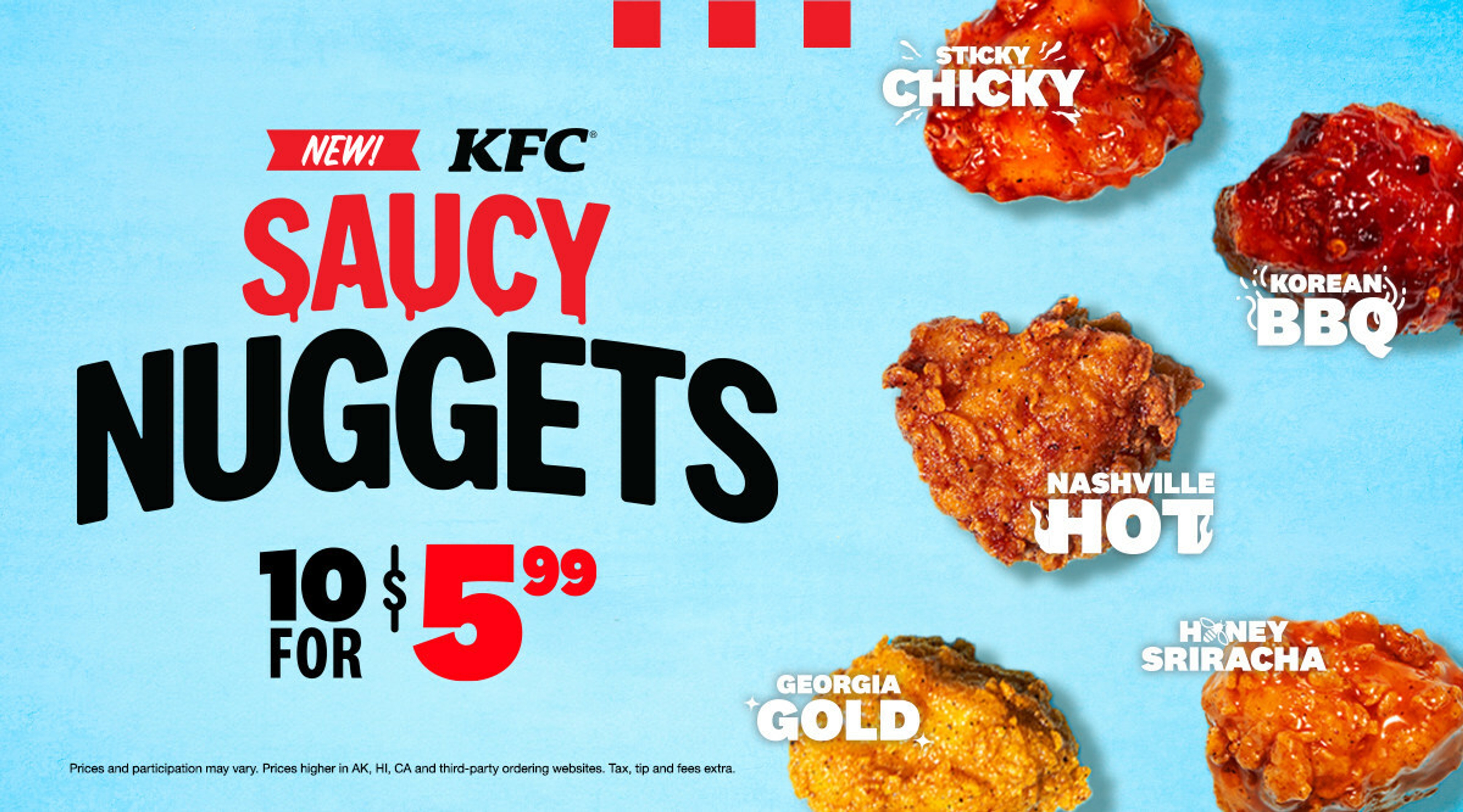 KFC takes finger lickin' good to a whole new level with new saucy nuggets in five dripping flavors