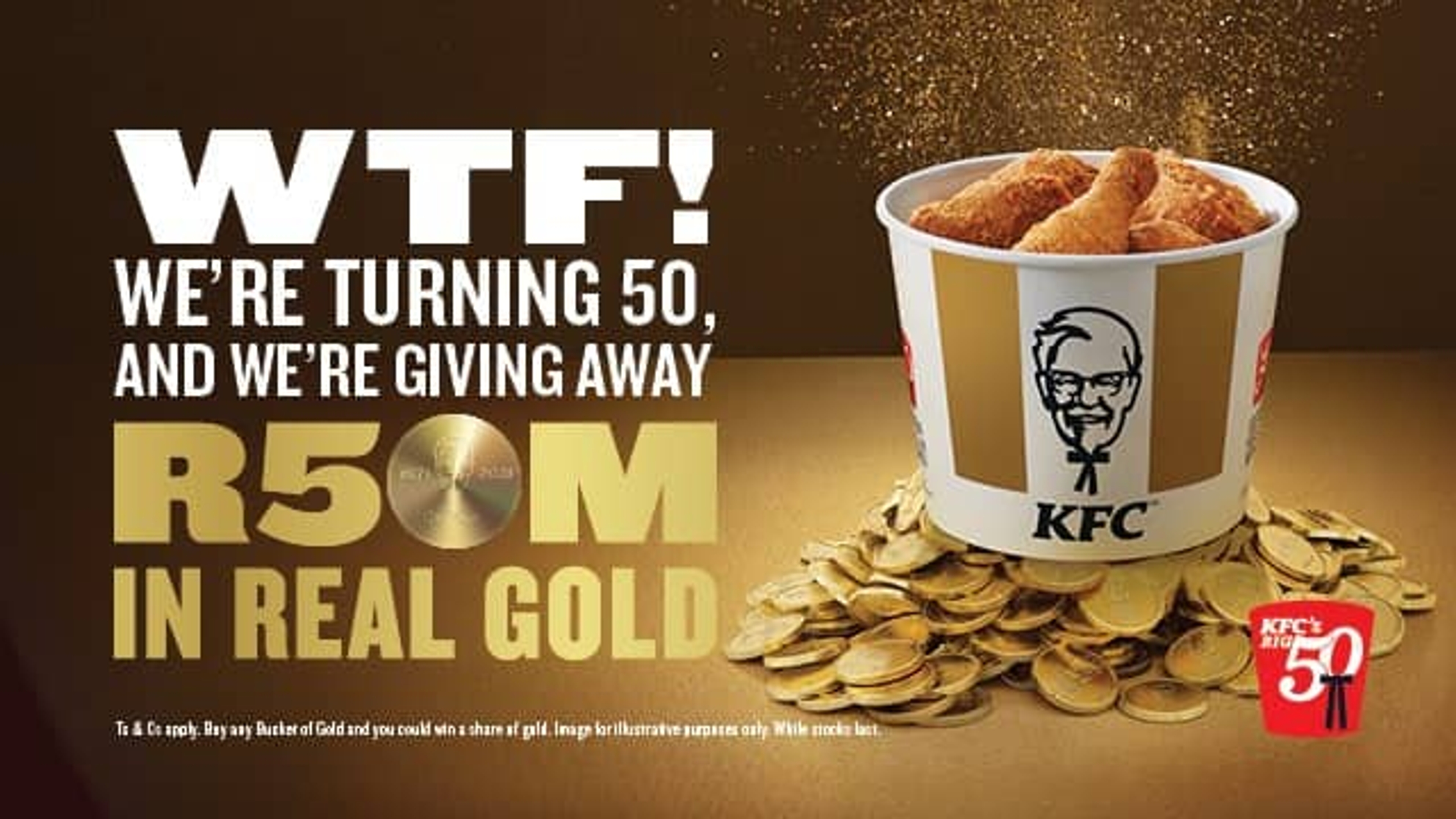 KFC celebrates 50 Golden Years in Mzansi with a hunt for R50 Million in REAL GOLD