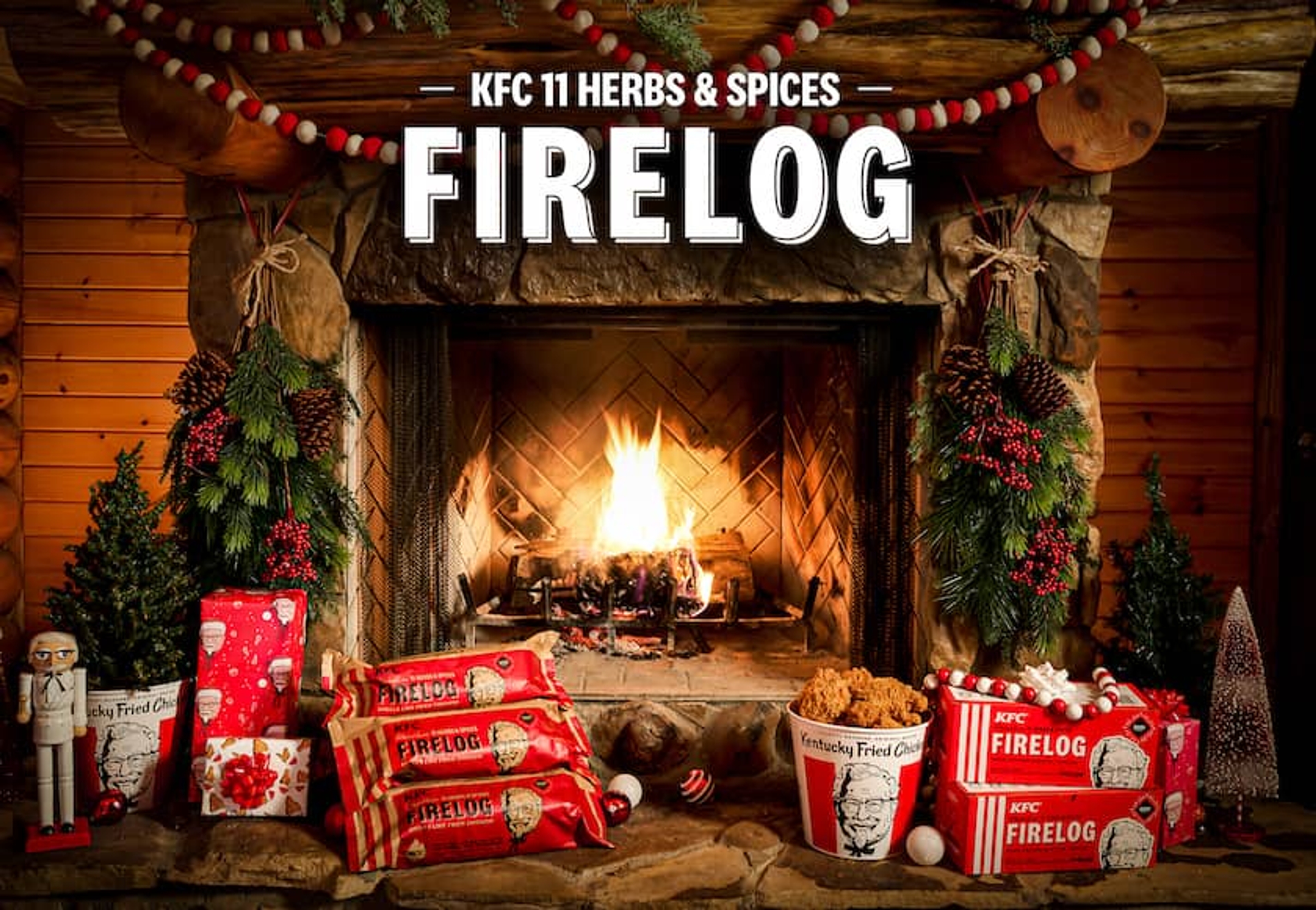 KFC's Best-Selling 11 Herb & Spices Firelog is Back, Now as a Full-Fledged Finger Lickin' Log Cabin Experience