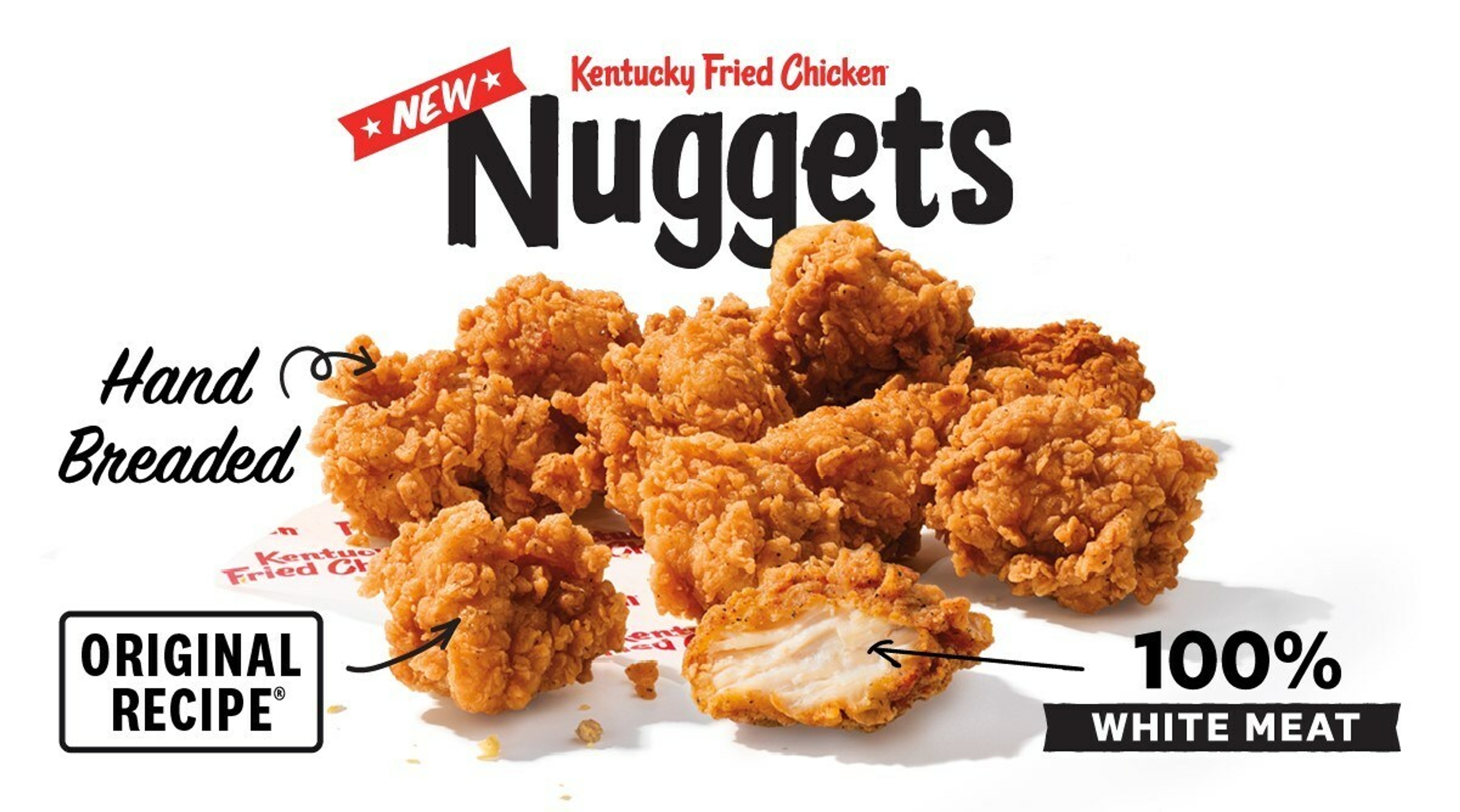 KFC® Introduces new Kentucky fried chicken nuggets - made with 100% white meat chicken and hand-breaded in kfc's original recipe® - you've never had nuggets like these before