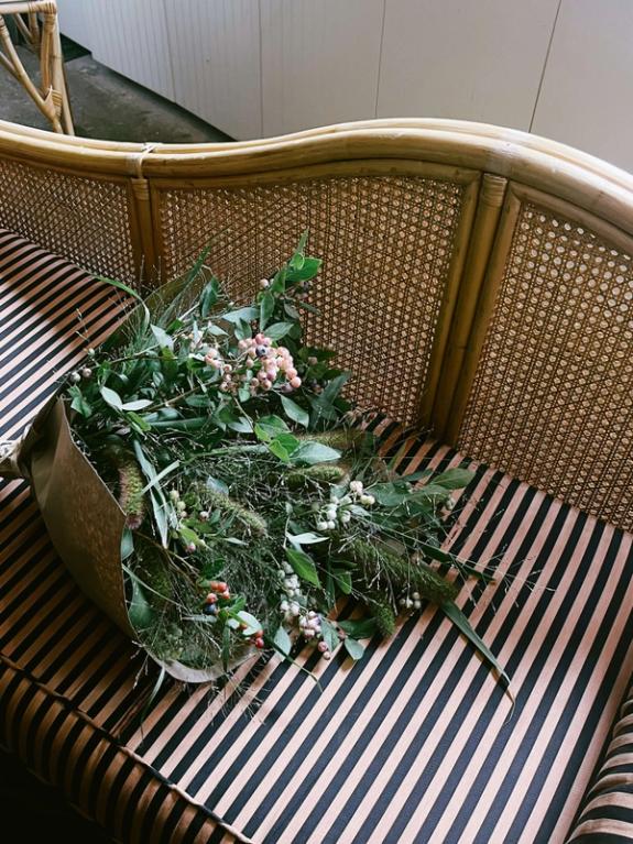 Hover Image of Blueberry and Wild Grasses Bouquet