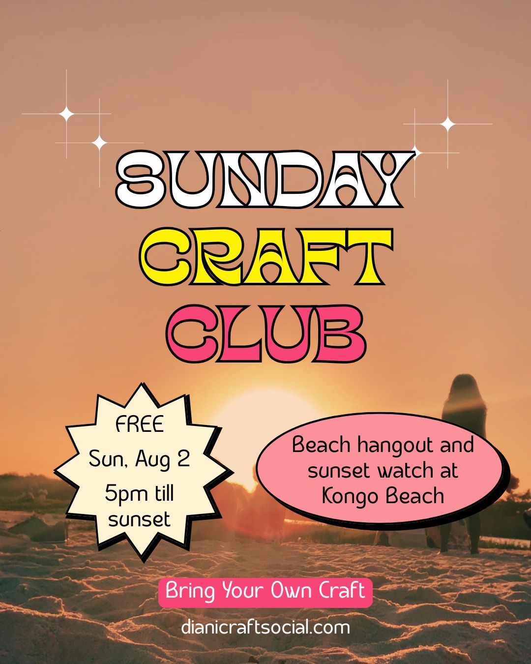 Sunset craft club at Kongo River from 5pm till sunset