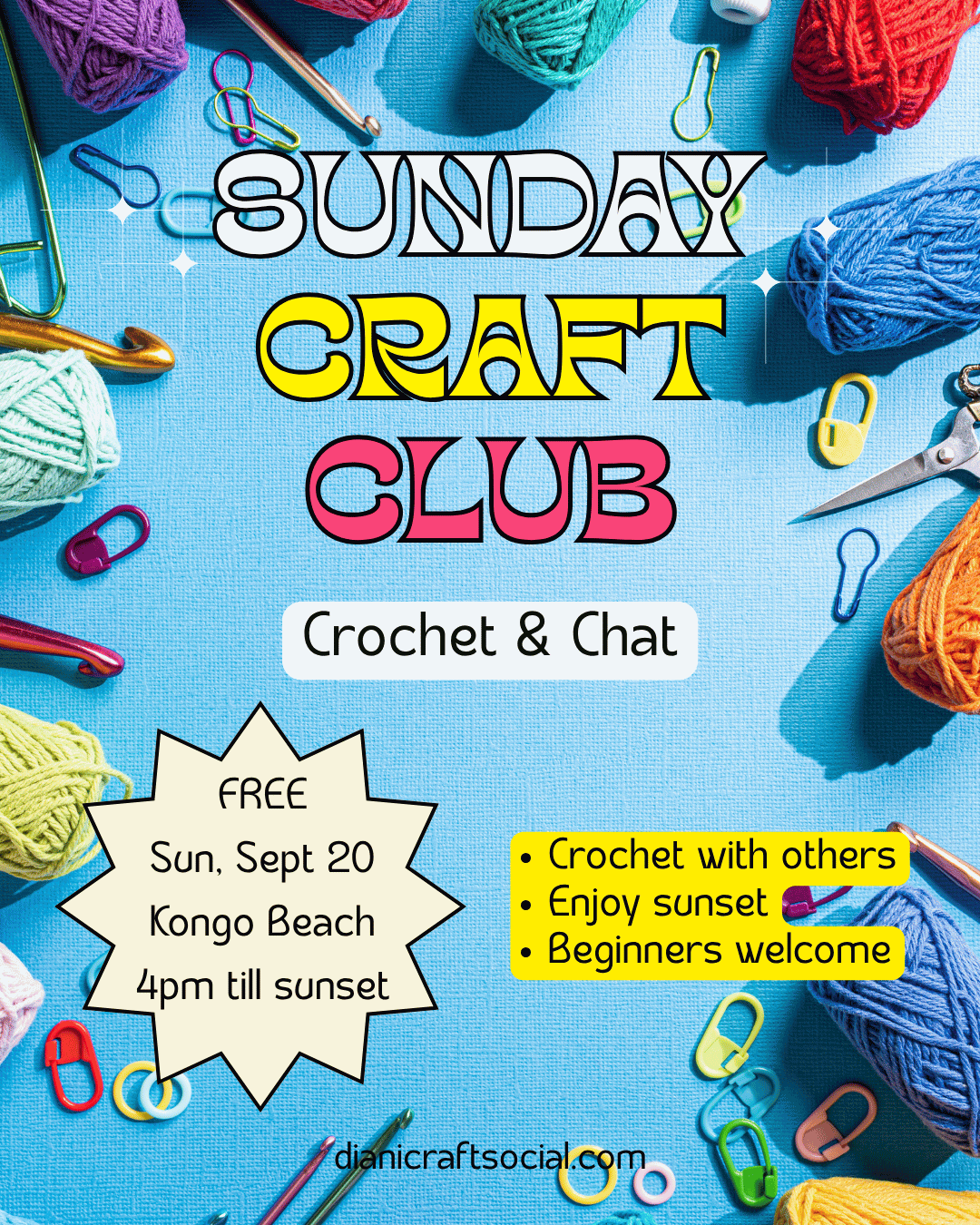 Sunday Craft Club crochet & chat at Tribearth Sept 20 at 3pm