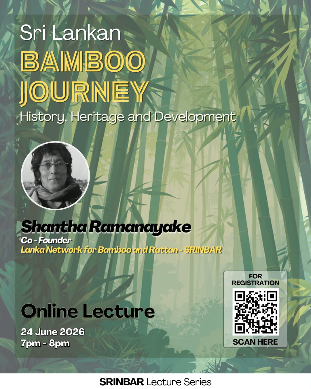 Sri Lankan Bamboo Journey — SRINBAR event poster