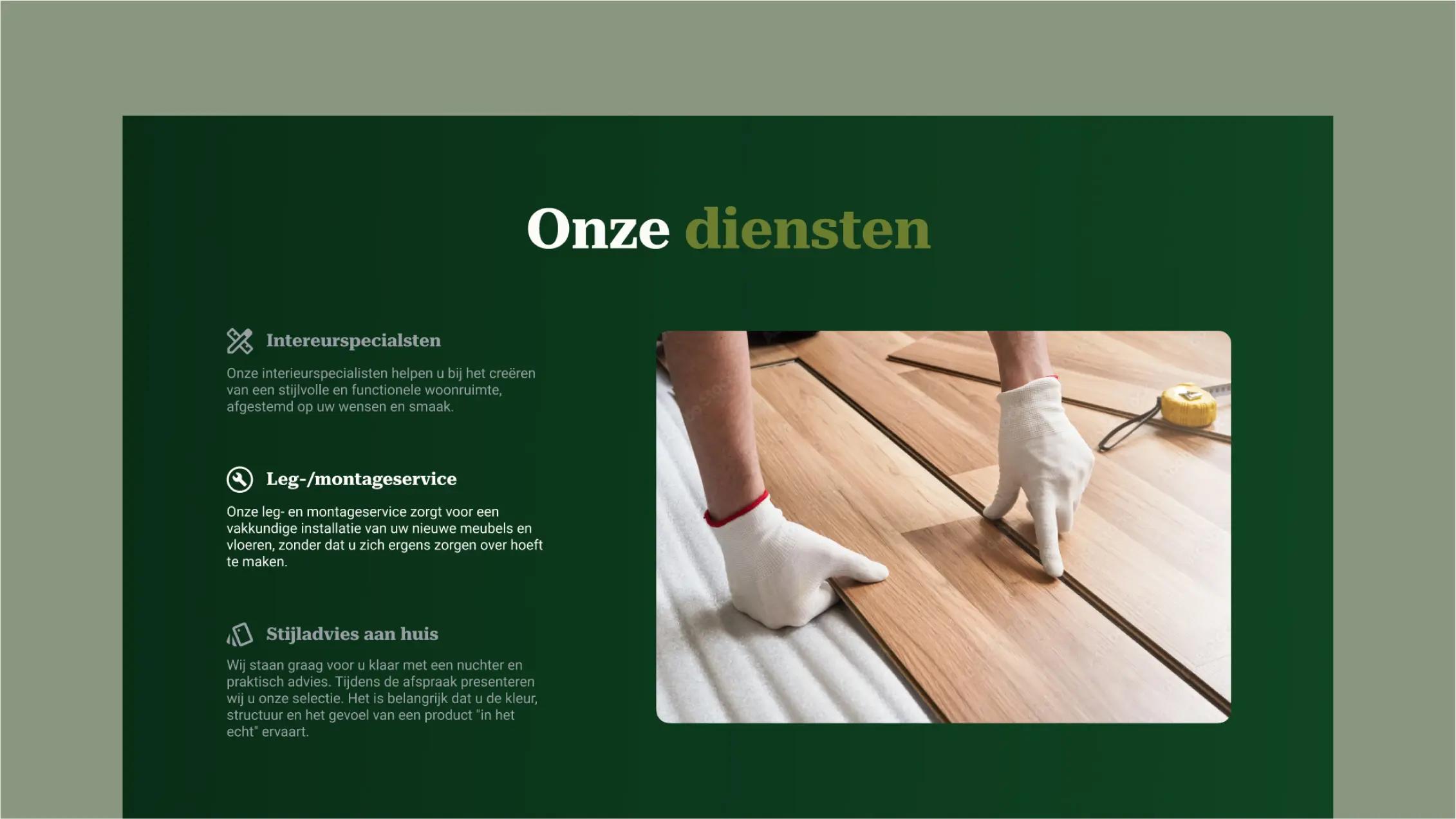 Screenshot herontwerp website Parket Floors