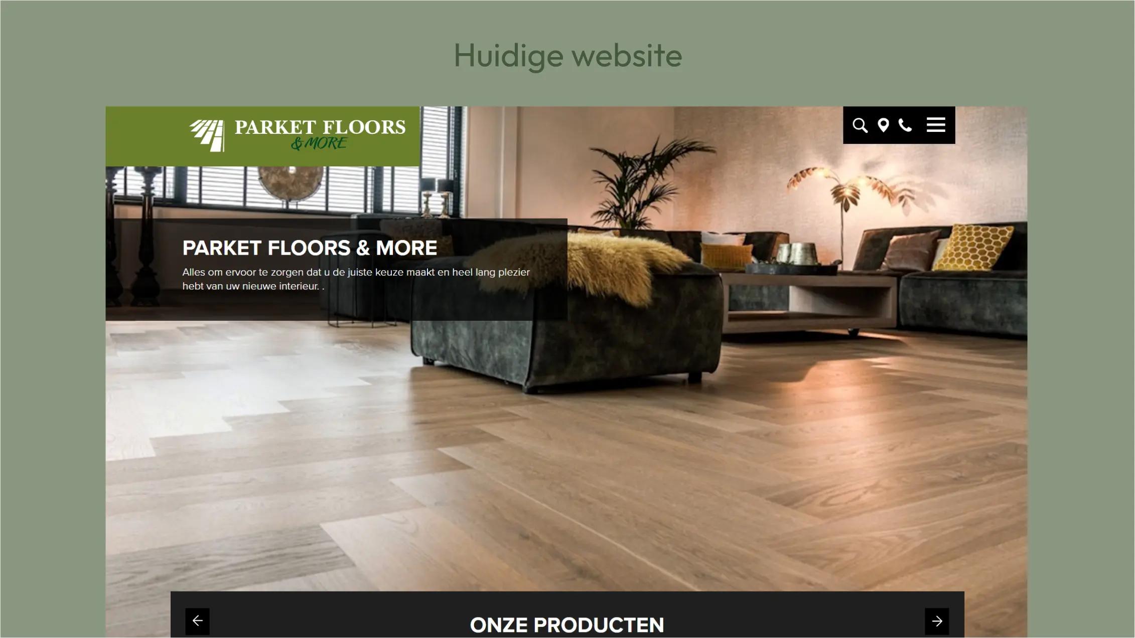 Screenshot herontwerp website Parket Floors