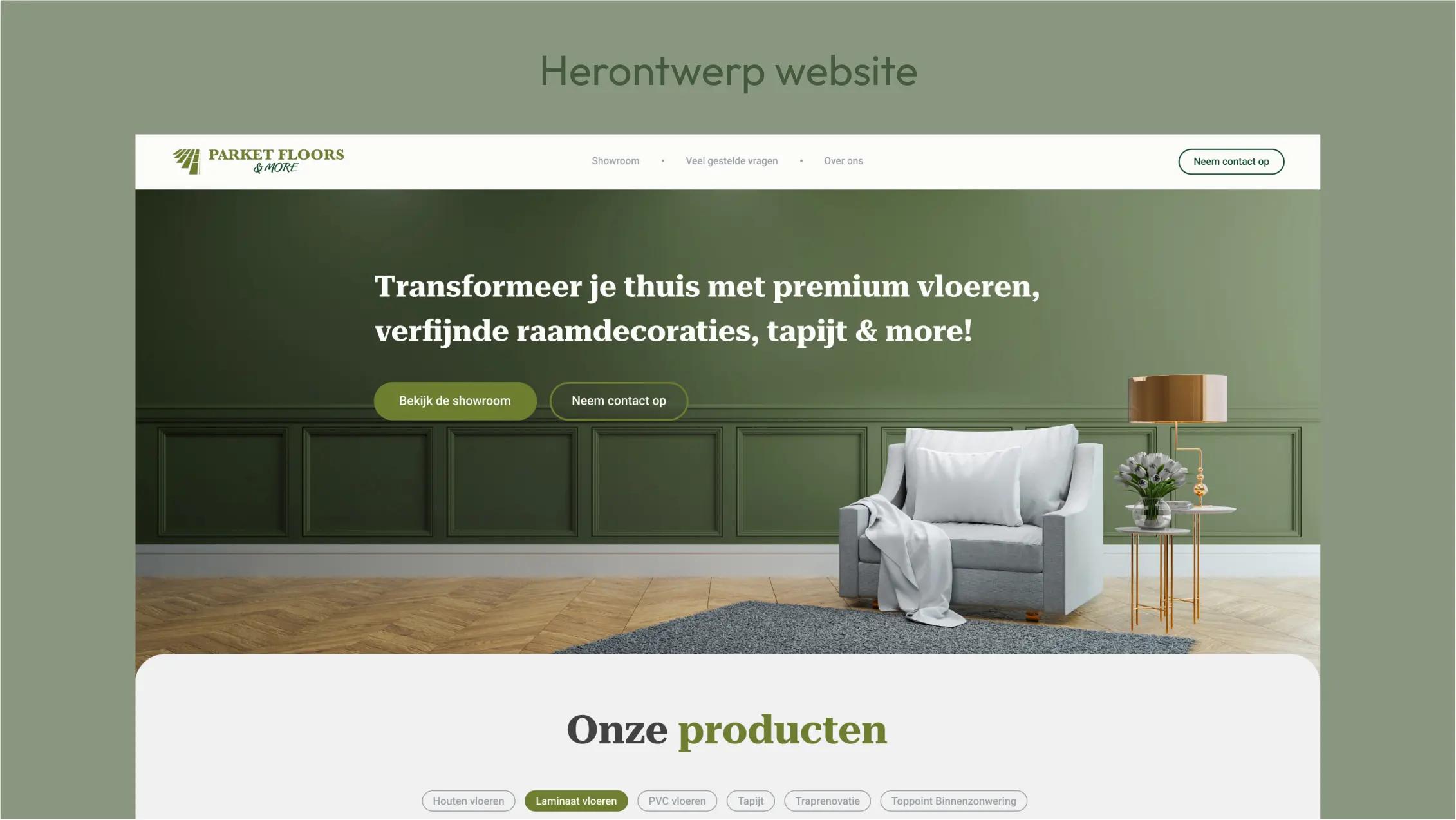 Screenshot herontwerp website Parket Floors