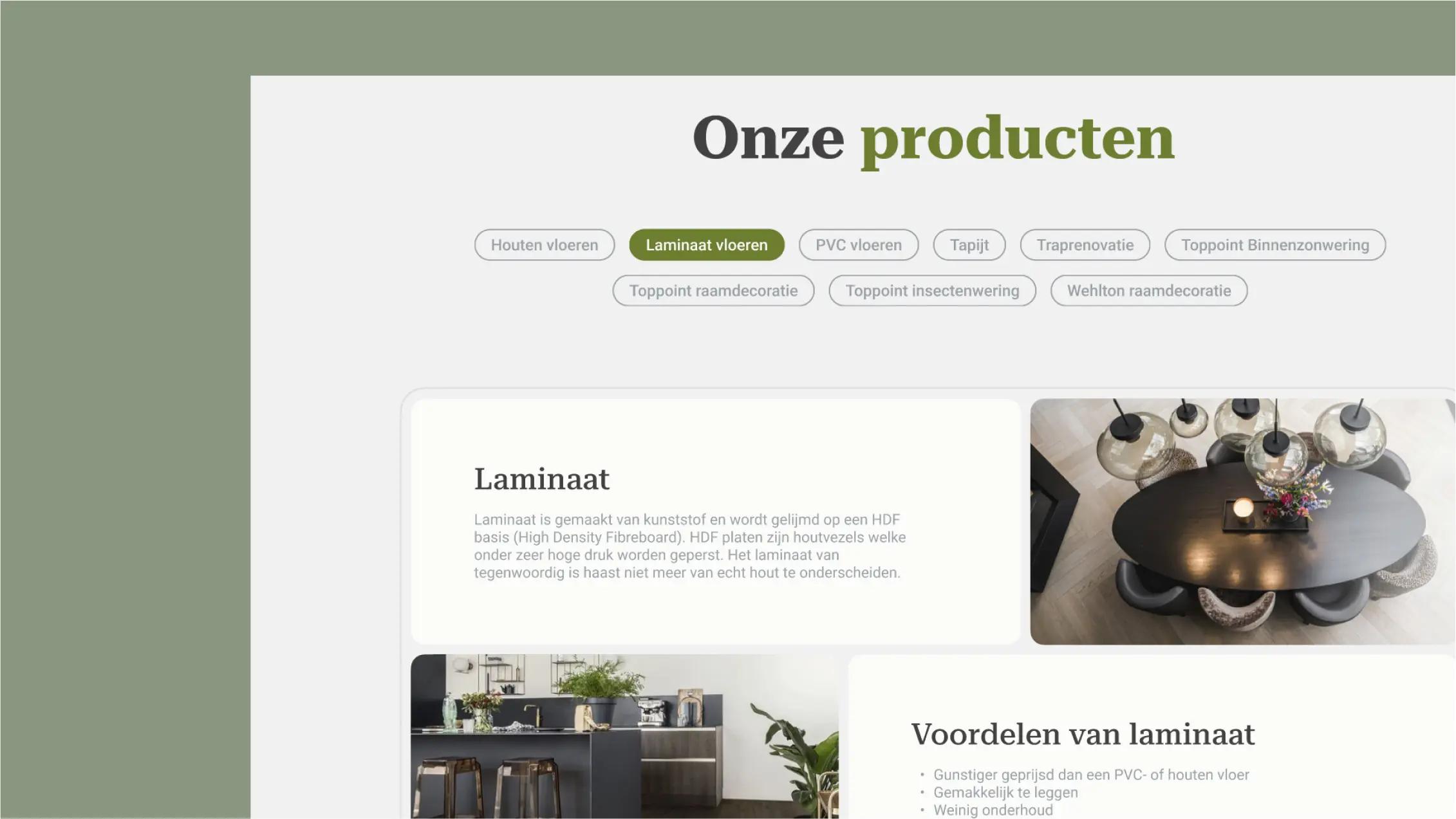 Screenshot herontwerp website Parket Floors