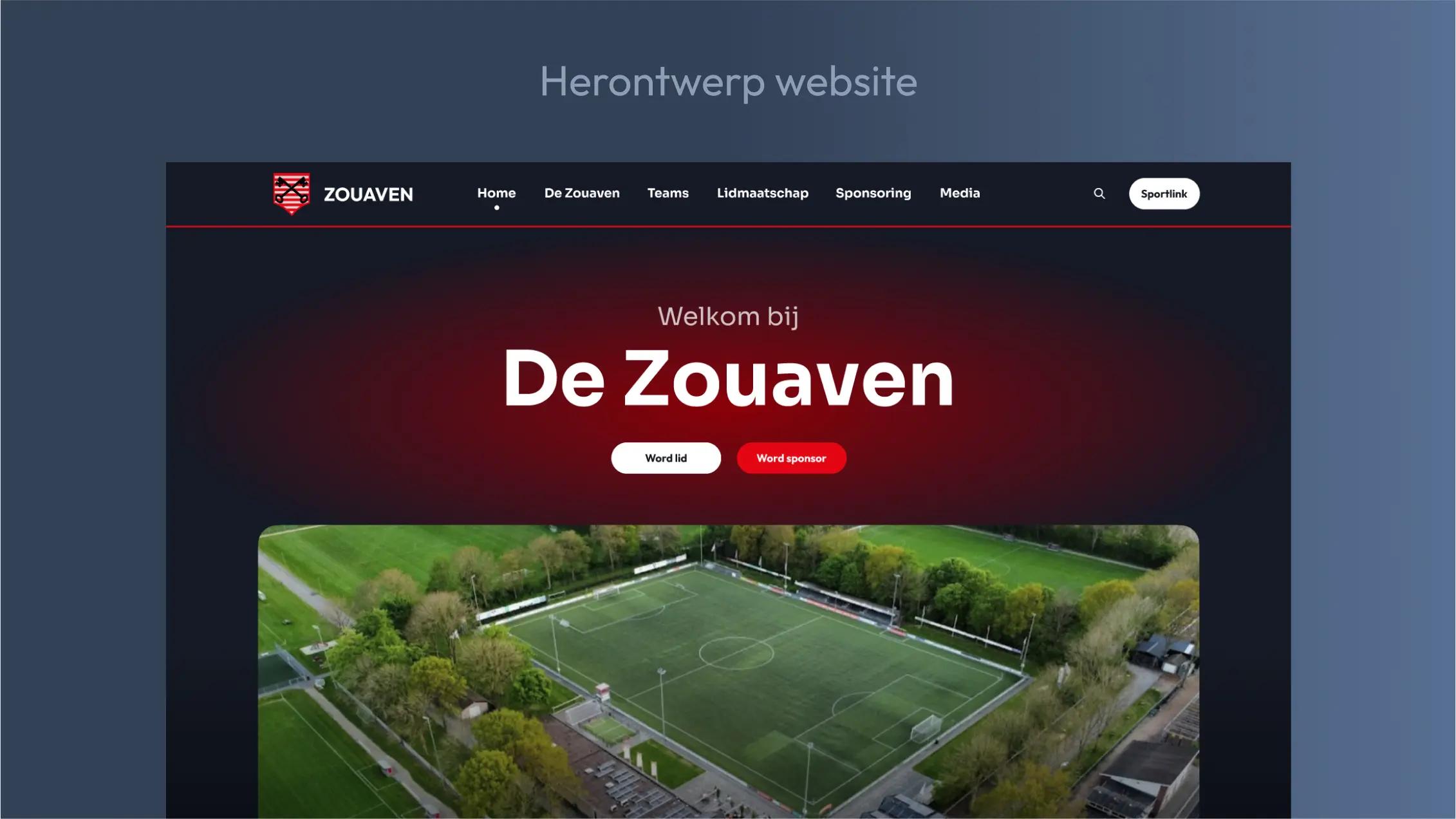 Screenshot herontwerp website De Zouaven