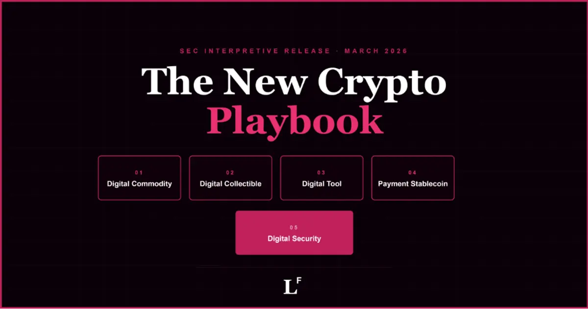 SEC crypto asset taxonomy diagram showing five categories of digital assets under new 2026 interpretive release