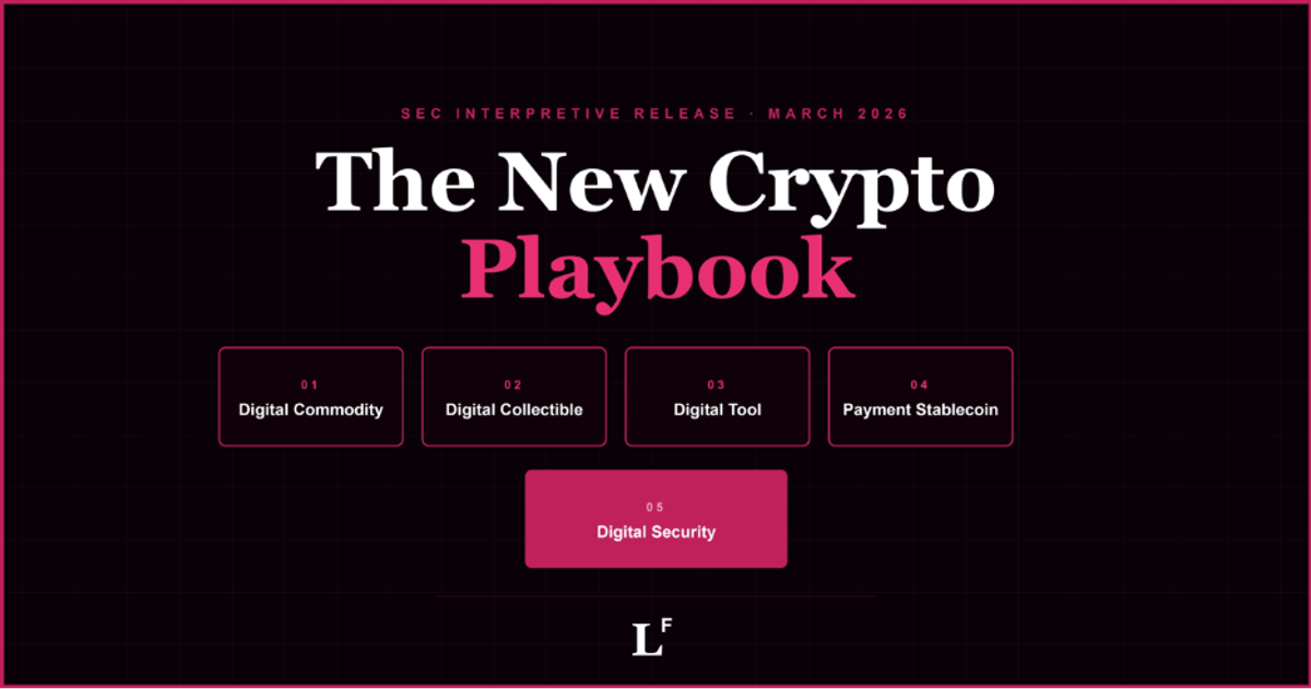 SEC crypto asset taxonomy diagram showing five categories of digital assets under new 2026 interpretive release