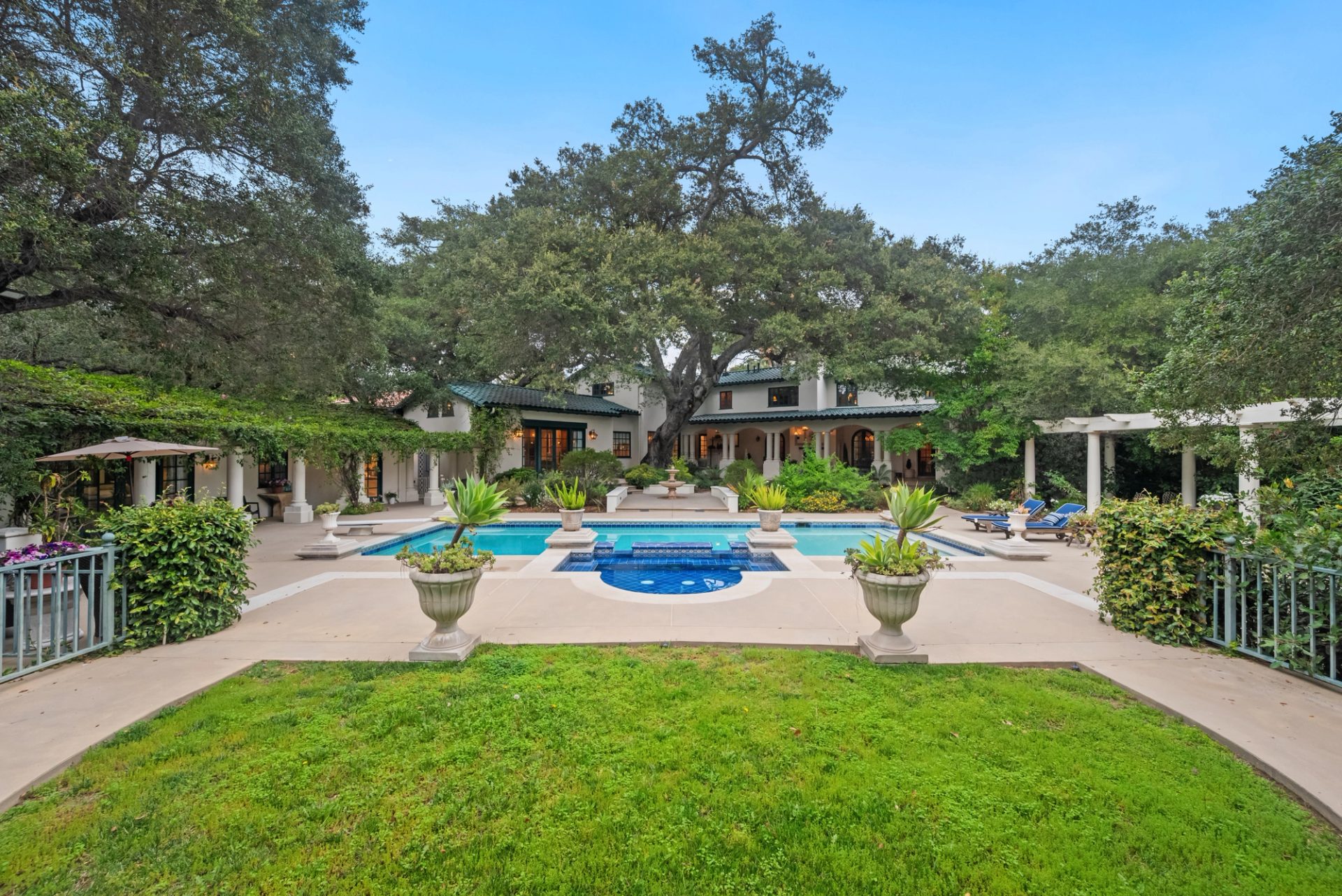 Grounds, pool, sport court, and gardens at 519 Meadow Grove