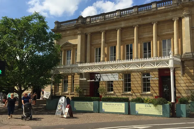Green Park Brasserie in Bath: Front view of a charming brasserie nestled in Green Park, offering a relaxed atmosphere and delicious cuisine