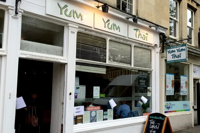 Yum Yum Thai in Bath: Front view of an authentic Thai restaurant, offering a vibrant ambiance and flavourful Thai cuisine
