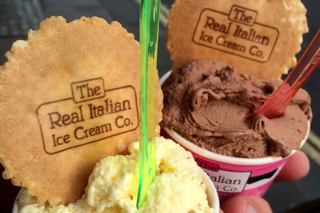 Vanilla and chocolate ice cream at Real Italian Ice Cream Company in Bath