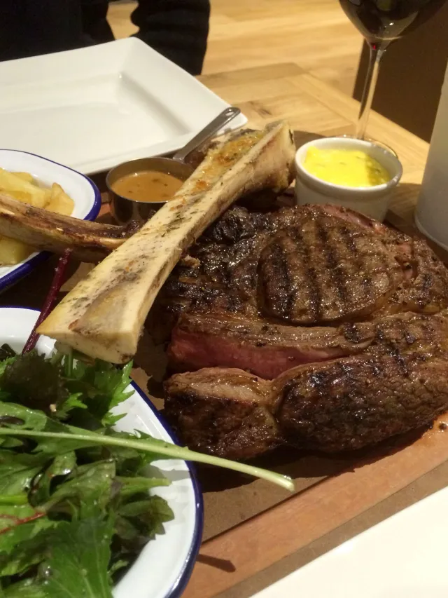 Tomahawk steak at The Cowshed in Bath