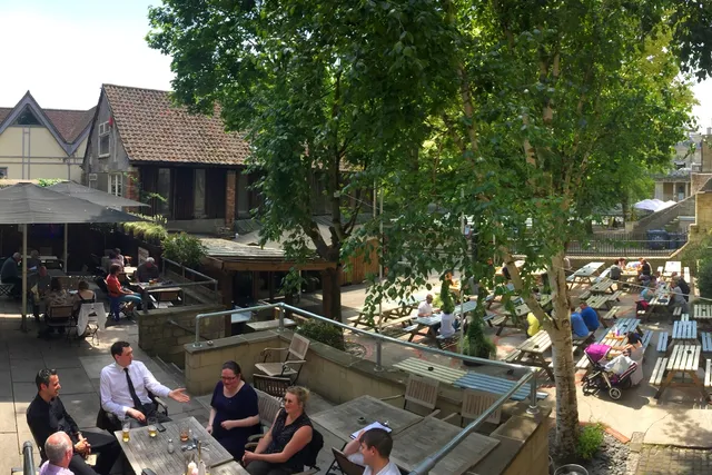 Beer garden at The Boater in Bath