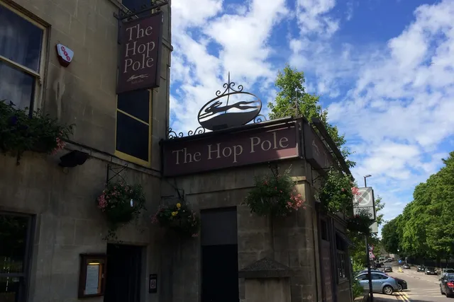 The Hop Pole in Bath: Traditional front view of a historic pub, showcasing its character and inviting atmosphere