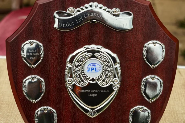 The Cricademia Junior Premier League Under-15s champions shield