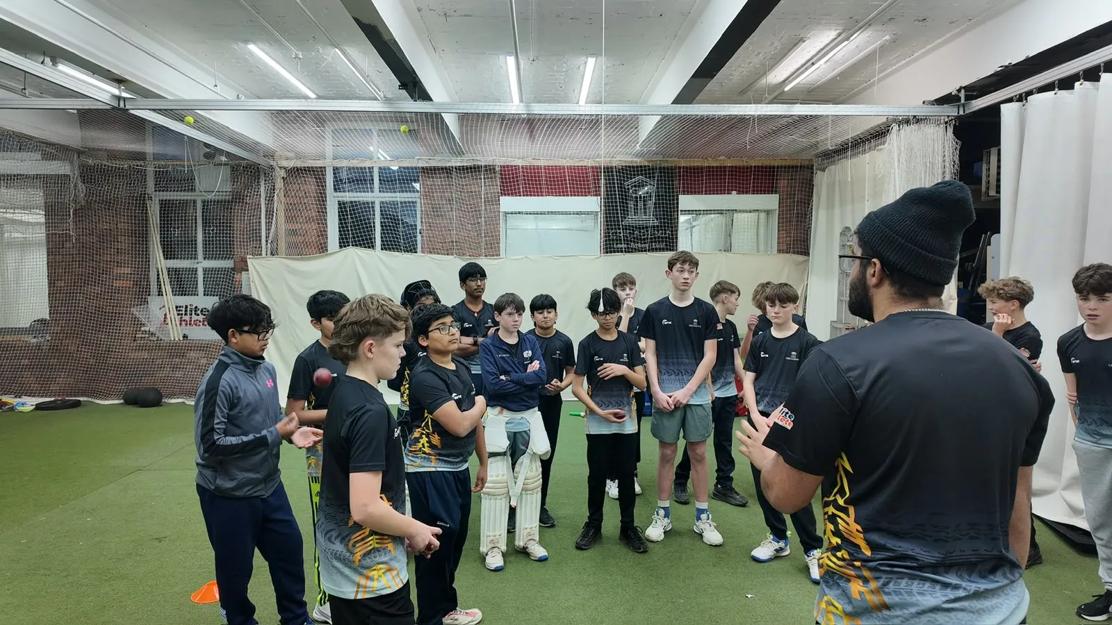 A large group session underway in the indoor hall
