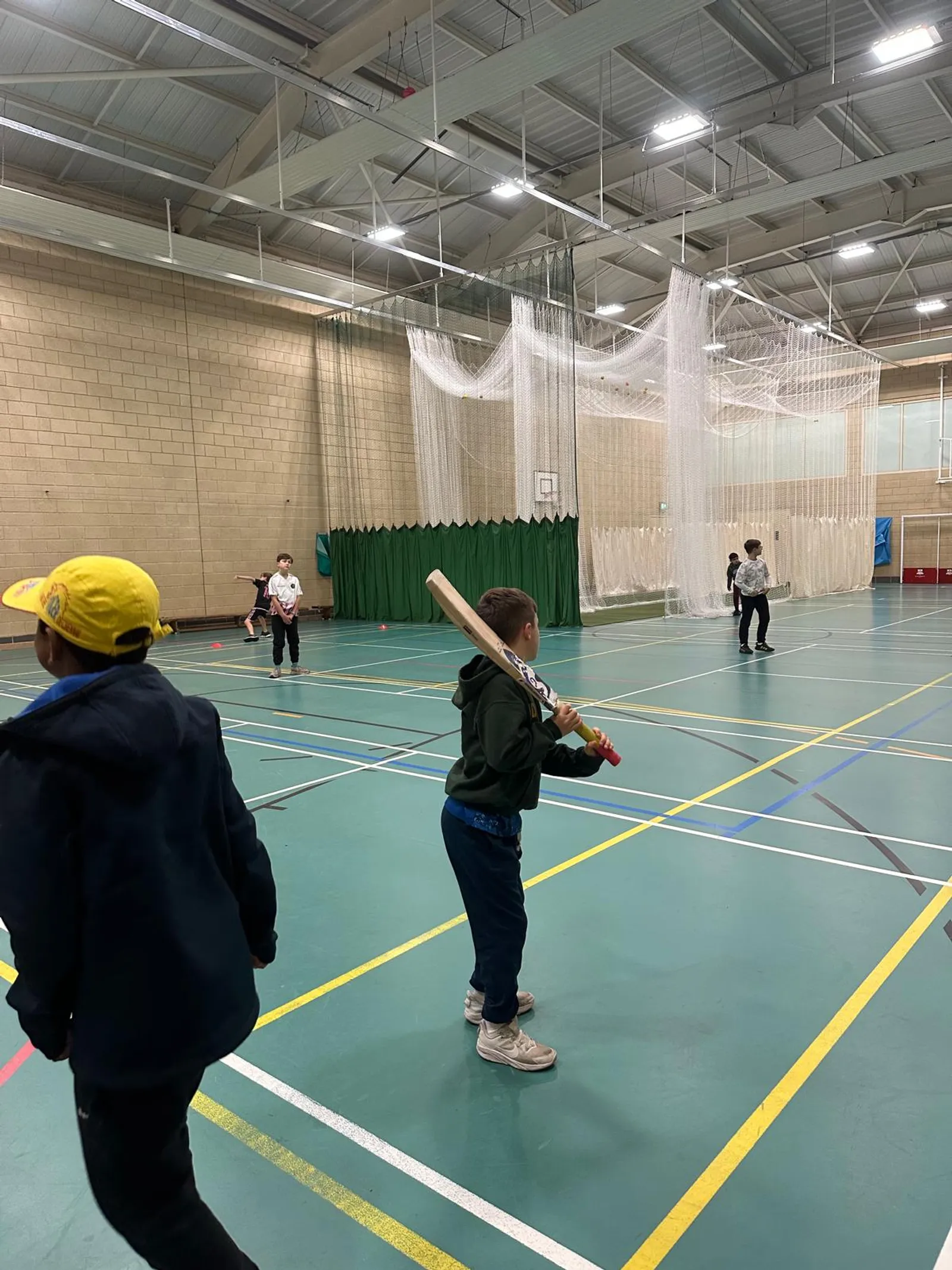 A coaching session underway in the indoor hall