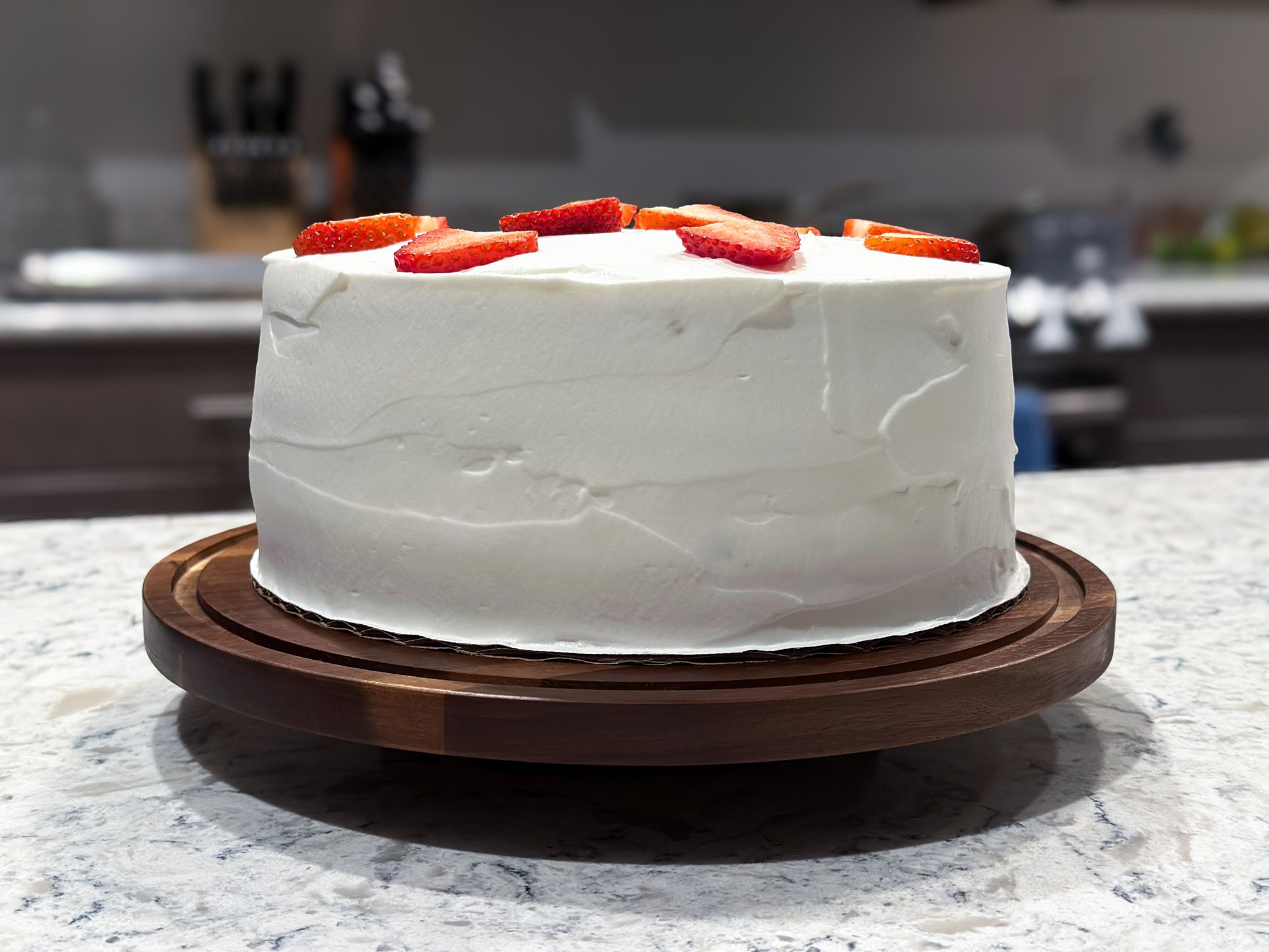A freshly-assembled Cleveland Cassata Cake