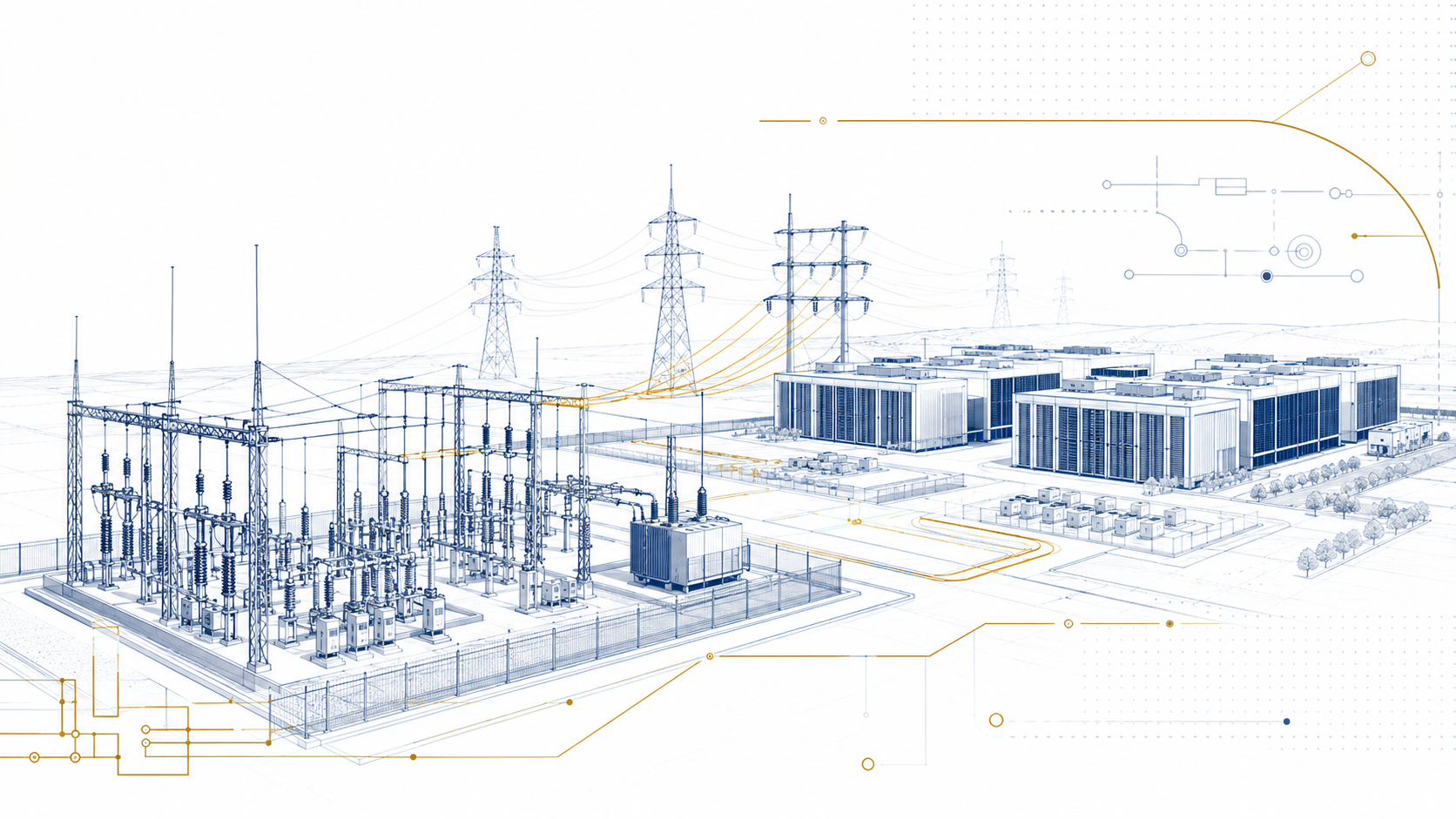 Medium-voltage distribution serving a data center campus