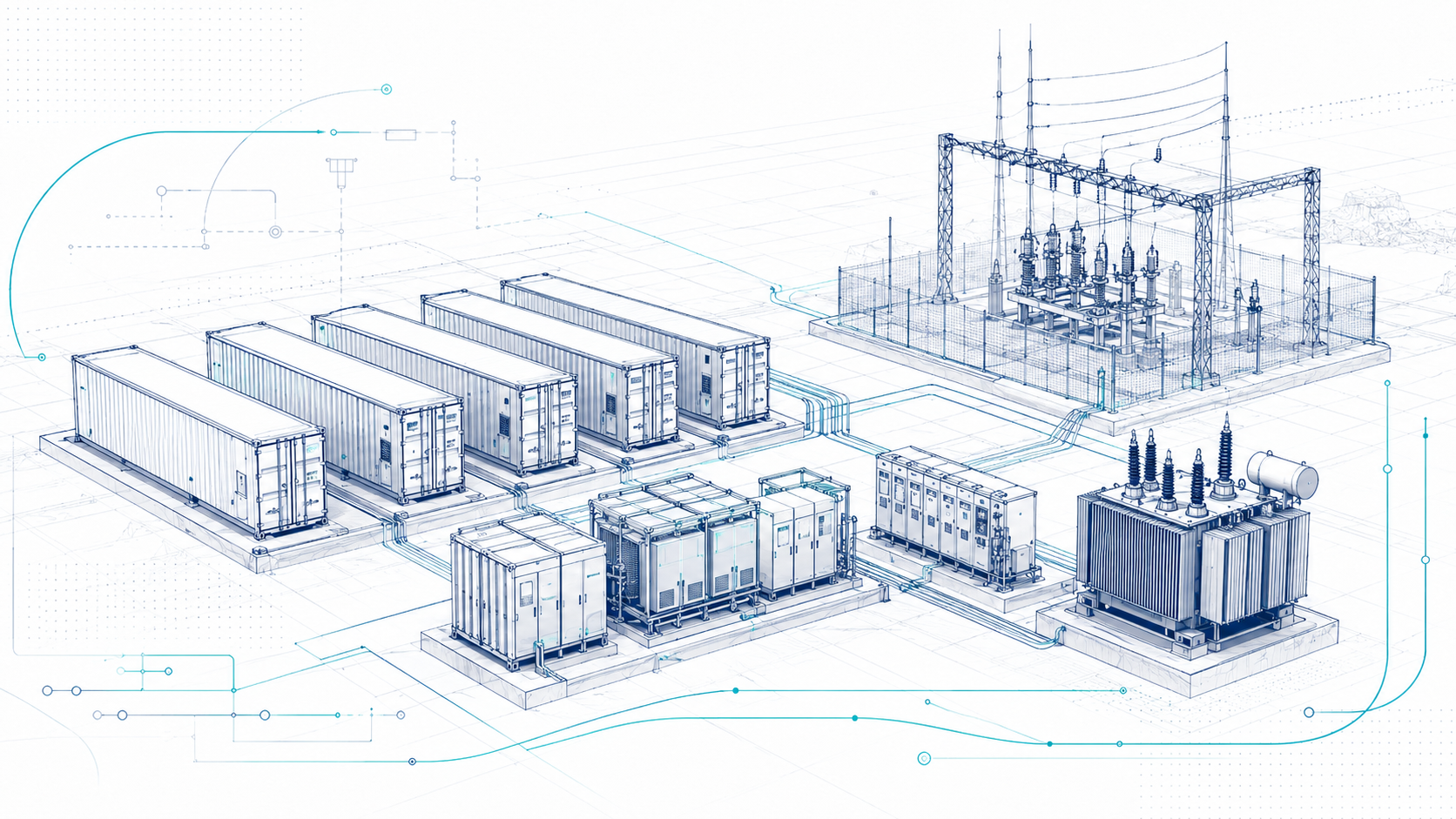 200 MW / 4-hour battery system with grid connection